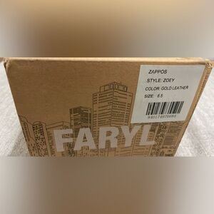 FARYL by Farylrobin Zoey Gold block heel